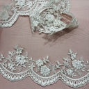 Corded Lace Trimming Embroidered Mesh