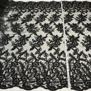 Beaded Corded Lace Navy Mesh