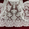 Beaded Corded Lace Fabric Embroidered on 100% Polyester Net Mesh