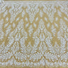 Beaded Sequined Lace Fabric 100% Polyester Net Mesh 56" Wide