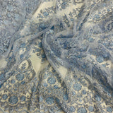 Beaded Corded Bridal Lace Mesh
