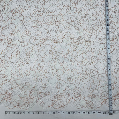 Embroidered Lace Turquoise Mesh