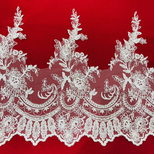 Beaded Corded Lace Trimming 14"