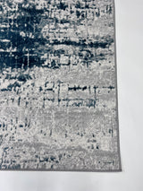 Tess 913 Blue Polyester Area Rug - Blue, Machine Made, Made In Turkey (5' 3" X 7' 4")