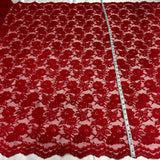 Corded Bridal Lace Fabric on Polyester Net Mesh