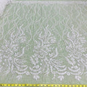 1 Yard Beaded Lace Fabric Embroidered on 100% Polyester Net Mesh