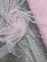 Glitter Mesh Fabric with Pearls