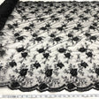 Beaded Lace Fabric on Black Polyester Mesh