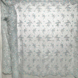 Corded Bridal Lace Fabric on Polyester Net Mesh