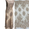 Beaded Lace Fabric Embroidered On 100 Percent Polyester Net Mesh - Blush, 48" Width (1 Yard)