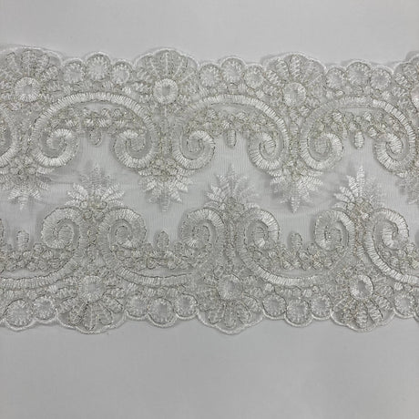Corded Embroidered Lace Trim