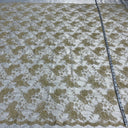 Beaded Corded Lace Fabric on Polyester Net Mesh