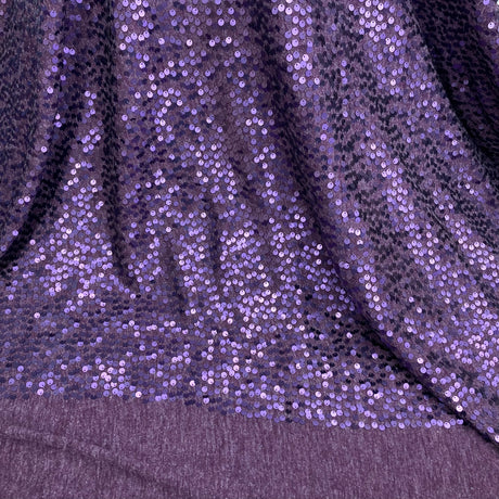 Sequined Polyester Jersey Net Mesh Fabric 4-Way Stretch