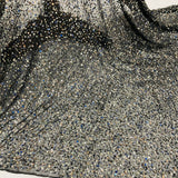 Sequined Lace Fabric Black Chiffon