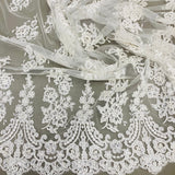 Beaded Corded Lace Fabric 52" Wide
