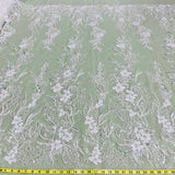 Beaded Lace Fabric on Polyester Net Mesh 54"