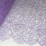 Corded Bridal Lace Fabric Embroidered Net Mesh