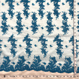 Corded Bridal Lace Fabric Embroidered on Polyester Net Mesh 54"