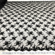Beaded Corded Bridal Lace Black Mesh