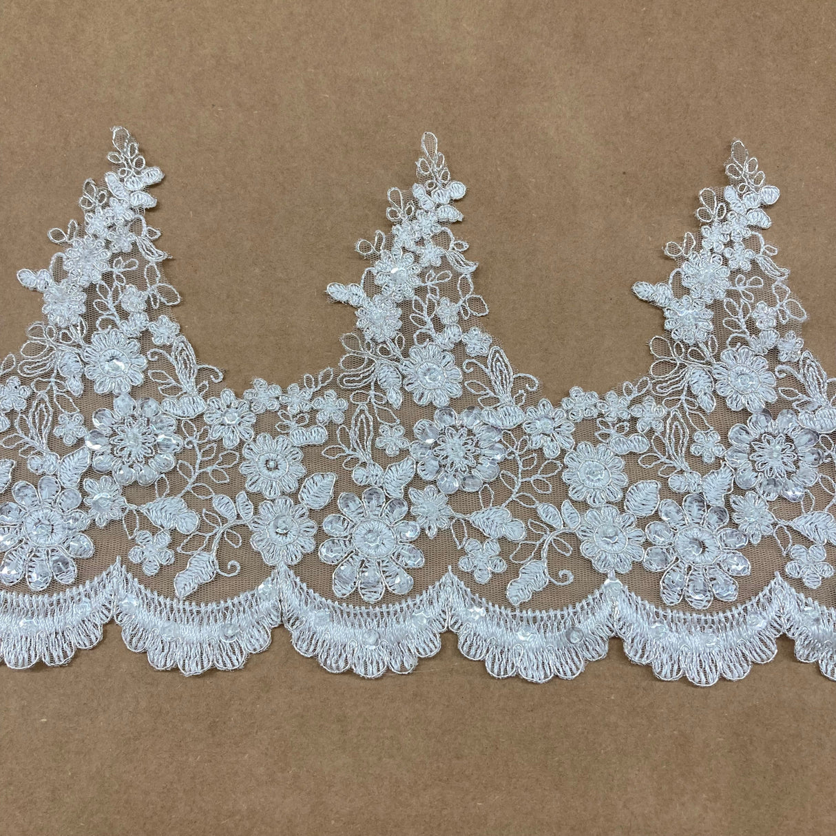 Beaded Corded Lace Trimming 8"
