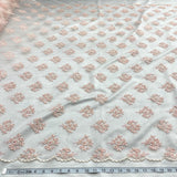 Beaded Lace Fabric on Polyester Net Mesh 52"