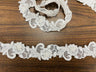 Beaded Corded Lace Trimming Embroidered On 100 Percent Polyester Organza Fabric - 2" Width, 21 Colors (1 Yard)