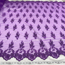 Beaded Corded Lace Fabric on Polyester Net Mesh