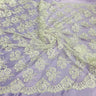 1 Yard - Corded Bridal Lace Fabric Embroidered on 100% Polyester Net Mesh - 50"