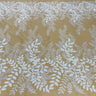 Beaded Sequined Lace Fabric on Polyester Net Mesh
