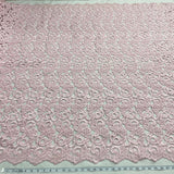 1 Yard Beaded Corded Bridal Lace Fabric Embroidered on 100 Percent Polyester Net Mesh 52 Inch Width