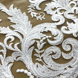 Embroidered Corded Bridal Lace Gold