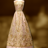 Beaded Lace Fabric on Polyester Net Mesh