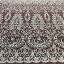 Beaded Lace Fabric on Polyester Net Mesh