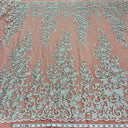 Beaded Corded Bridal Lace Fabric 51"