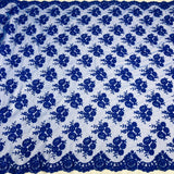 Corded Bridal Lace Fabric 50" Embroidered Polyester Net Mesh