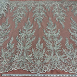 Beaded Corded Embroidered Lace Fabric 51" Wide