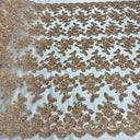 Beaded Corded Bridal Lace Fabric