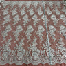 1 Yard Elegant Corded Bridal Lace Fabric with Floral Embroidery White