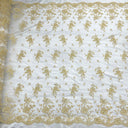 Embroidered Corded Bridal Lace Turquoise