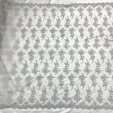 1 Yard Corded Bridal Lace Fabric Embroidered 100 Percent Polyester Net Mesh 54 inch Width
