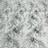 Beaded 3D Floral Lace Fabric