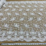 Beaded Corded Bridal Lace Fabric - Black, Navy, 51" Width (1 Yard)