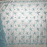 Beaded Lace Fabric Embroidered On 100 Percent Polyester Net Mesh - Lt. Blue, Turquoise, Silver, Floral Beaded Sequin Pattern, 52" Width (1 Yard)