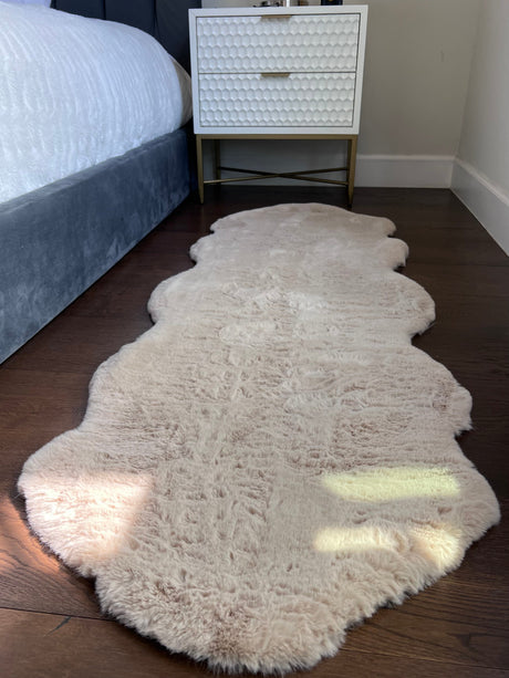 Bella Rug Collection Polyester Fabric - Soft Luxurious Modern Rug, Sandy Beige, Slate Silver, Raven Charcoal, 6' 5" x 9' 2", 2' x 6' (1 Piece)