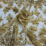 Beaded Corded Bridal Lace Mesh
