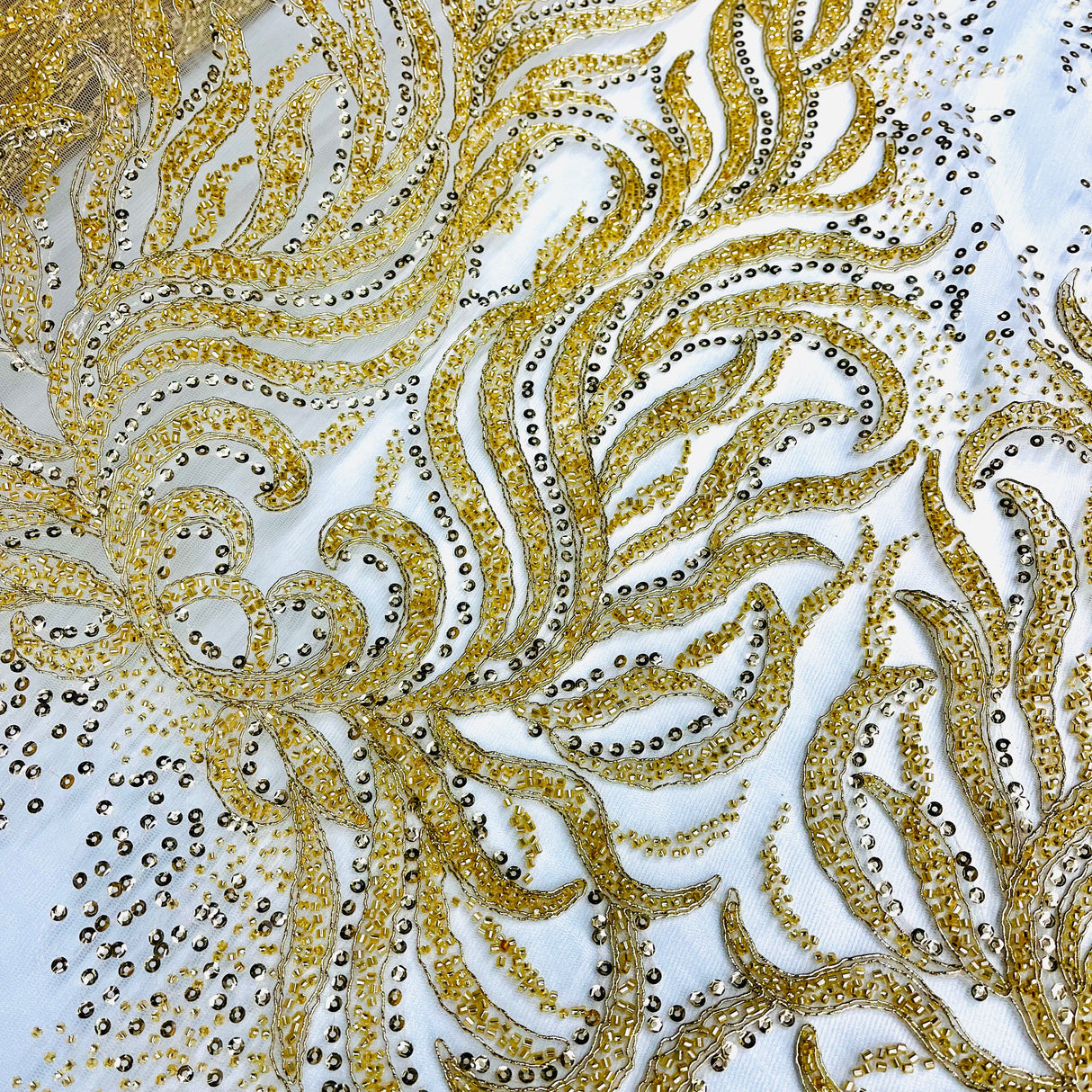 Beaded Sequined Bridal Lace Fabric