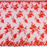 Beaded 3D Floral Lace Fabric