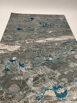 Silver Shimmery Changing Gray Blue Polyester Viscose Blend Area Rug Fabric - Color Changing, Flat Weave, 5' 3" X 7' 5" (1 Rug)