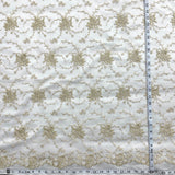Corded Bridal Lace Fabric Ivory Mesh