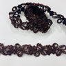 Beaded Corded Lace Trim on Polyester Organza